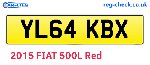 YL64KBX are the vehicle registration plates.