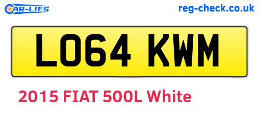 LO64KWM are the vehicle registration plates.