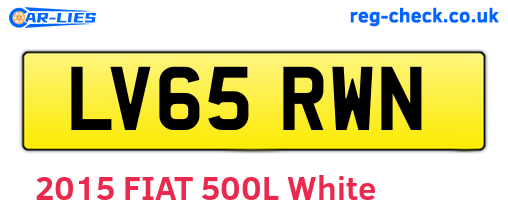 LV65RWN are the vehicle registration plates.