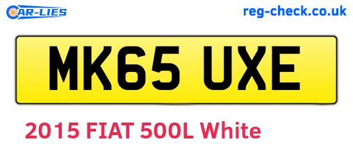 MK65UXE are the vehicle registration plates.