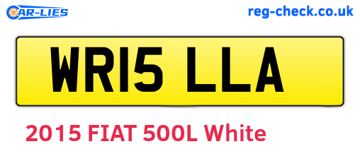 WR15LLA are the vehicle registration plates.