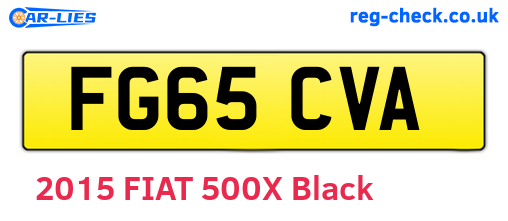 FG65CVA are the vehicle registration plates.