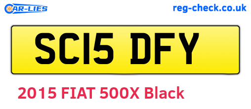 SC15DFY are the vehicle registration plates.