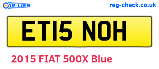 ET15NOH are the vehicle registration plates.