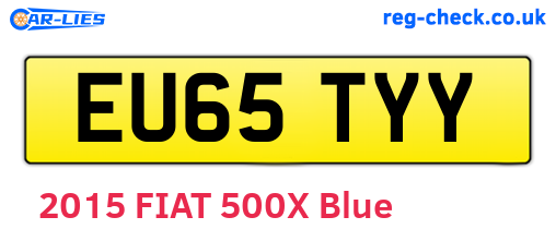 EU65TYY are the vehicle registration plates.