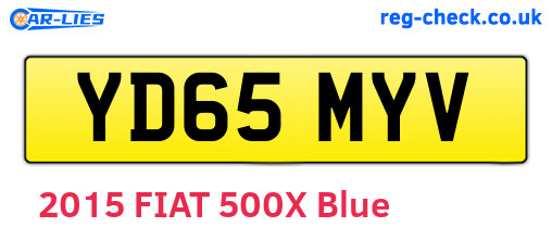 YD65MYV are the vehicle registration plates.