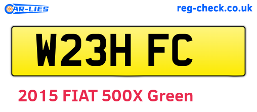 W23HFC are the vehicle registration plates.