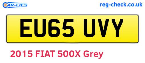 EU65UVY are the vehicle registration plates.