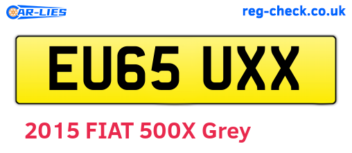 EU65UXX are the vehicle registration plates.