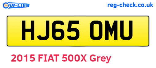 HJ65OMU are the vehicle registration plates.