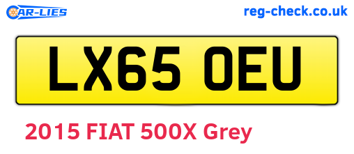 LX65OEU are the vehicle registration plates.