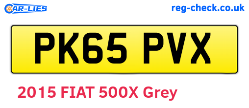 PK65PVX are the vehicle registration plates.