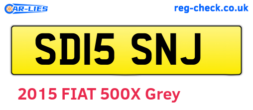 SD15SNJ are the vehicle registration plates.
