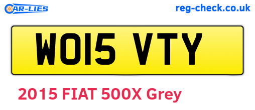 WO15VTY are the vehicle registration plates.