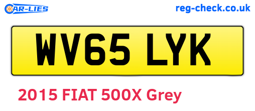 WV65LYK are the vehicle registration plates.