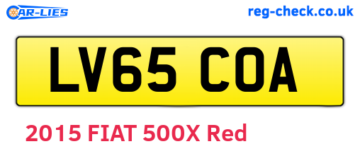 LV65COA are the vehicle registration plates.