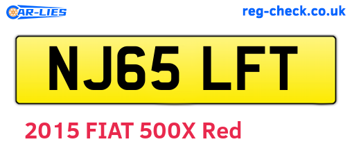 NJ65LFT are the vehicle registration plates.