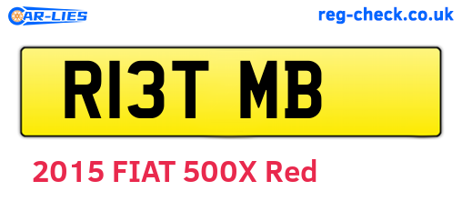 R13TMB are the vehicle registration plates.
