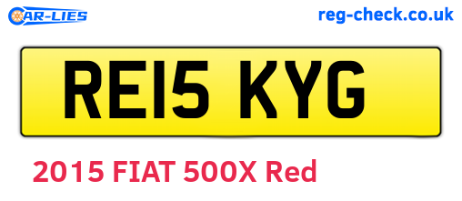 RE15KYG are the vehicle registration plates.