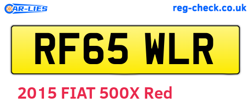 RF65WLR are the vehicle registration plates.