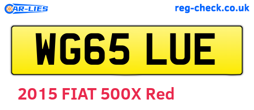 WG65LUE are the vehicle registration plates.