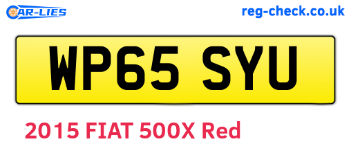 WP65SYU are the vehicle registration plates.