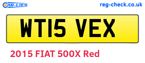 WT15VEX are the vehicle registration plates.