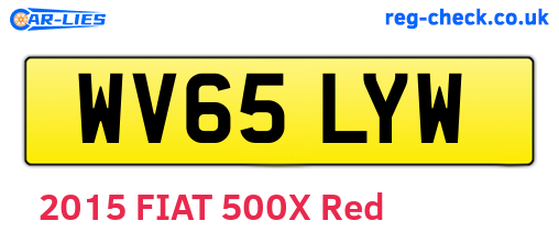 WV65LYW are the vehicle registration plates.