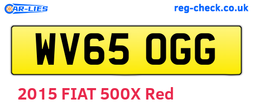 WV65OGG are the vehicle registration plates.