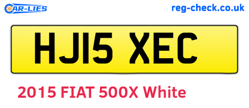 HJ15XEC are the vehicle registration plates.