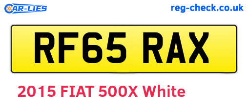 RF65RAX are the vehicle registration plates.
