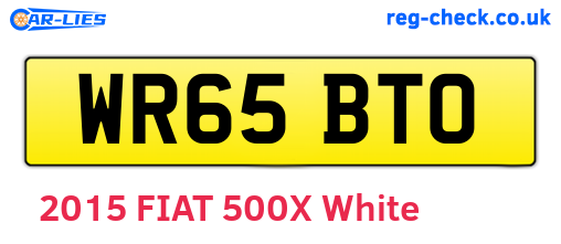 WR65BTO are the vehicle registration plates.
