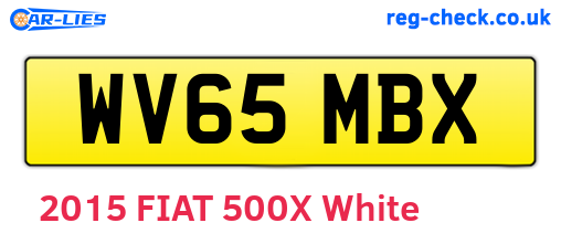 WV65MBX are the vehicle registration plates.