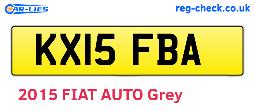 KX15FBA are the vehicle registration plates.