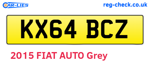 KX64BCZ are the vehicle registration plates.