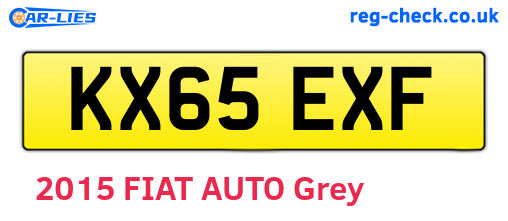 KX65EXF are the vehicle registration plates.