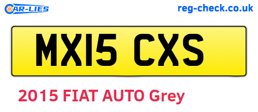 MX15CXS are the vehicle registration plates.
