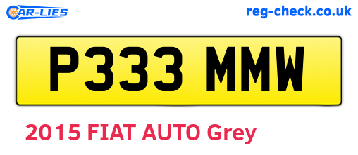 P333MMW are the vehicle registration plates.