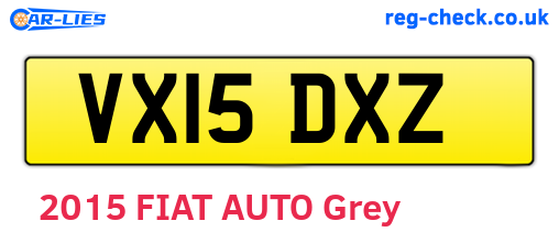 VX15DXZ are the vehicle registration plates.