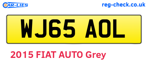 WJ65AOL are the vehicle registration plates.