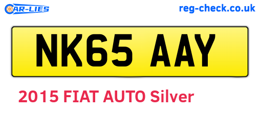 NK65AAY are the vehicle registration plates.