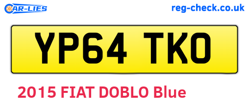 YP64TKO are the vehicle registration plates.