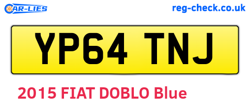 YP64TNJ are the vehicle registration plates.