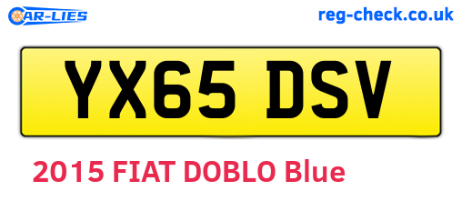 YX65DSV are the vehicle registration plates.