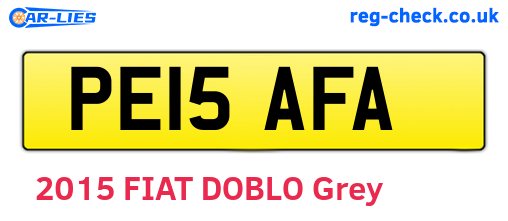 PE15AFA are the vehicle registration plates.