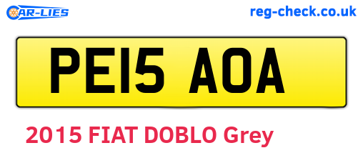 PE15AOA are the vehicle registration plates.