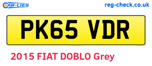 PK65VDR are the vehicle registration plates.
