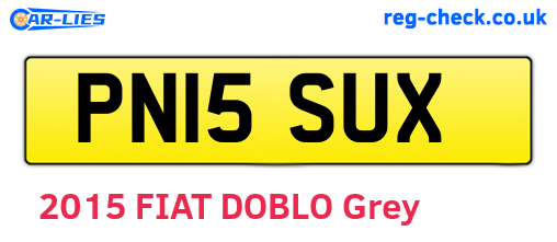 PN15SUX are the vehicle registration plates.