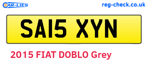 SA15XYN are the vehicle registration plates.