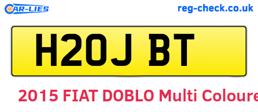 H20JBT are the vehicle registration plates.